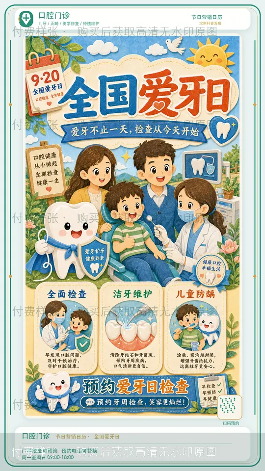 全国爱牙日水印样张