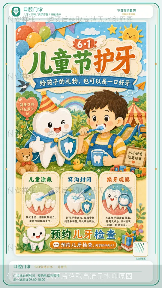 儿童节护牙水印样张